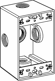 Orbit 1DB100-5X Electric Box, 2 5/8" Deep 5 Outlets w/1" Hole Size X-Configuration Weatherproof - 1-Gang - Gray