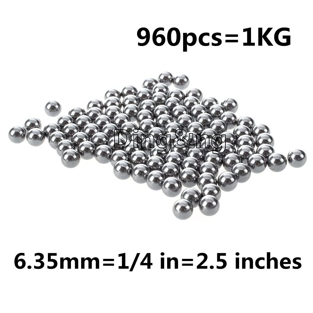 Bearing Steel Ball, Precision Steel Ball, Solid Steel Ball, 6.35mm, 1 / 4in, 2.5 inches, 960PCS, Weight 1kg