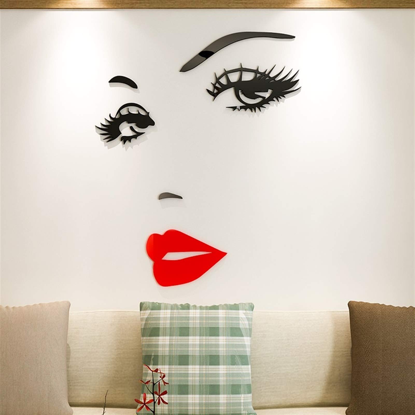 Dame Acryl Wandaufkleber für Garderobe Dekorative 3D Wandaufkleber für Bar Home Schlafzimmer Kreative Fototapete Abziehbilder, Size : XL About 1.2x0.9