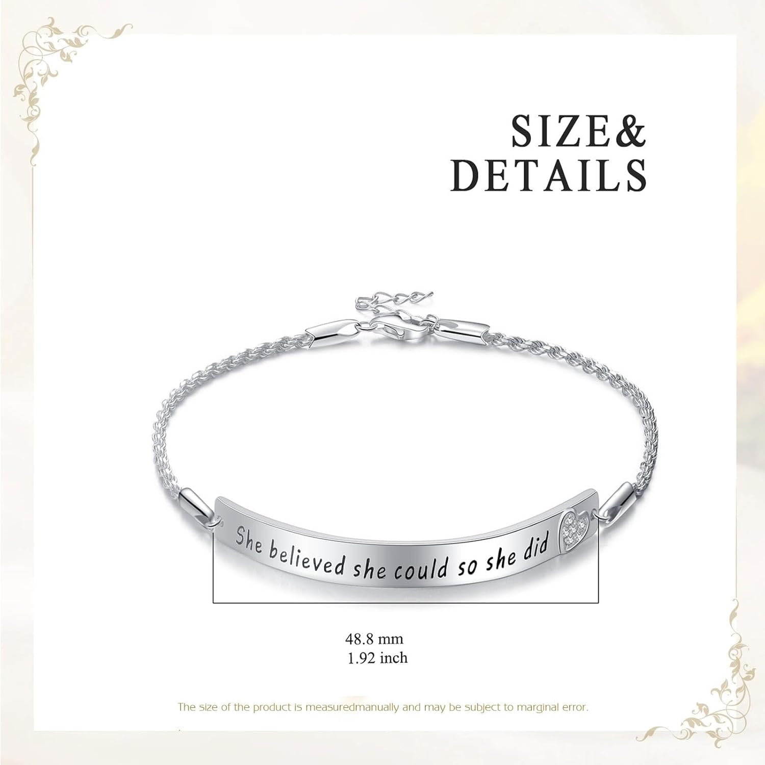 Sister Bracelets for Women Silver Bestie BFF Best Friend Bracelets 7.5+1.5 Inches “Always My Sister Forever My Friend” Friendship Jewelry Gifts for Birthday Christmas Graduation