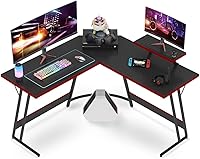 Vista 1 de VICTONE Escritorio para juegos en forma de L, escritorio de esquina con soporte para monitor, mesa de computadora para computadora para oficina