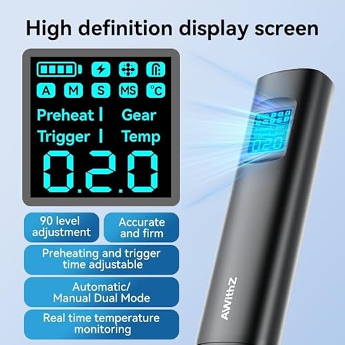 Akku Punktschweißgerät,AWithZ Punktschweißgerät HD2,mit Ersatzschweißnadel, 99 Stufen, LCD-Display zum Selbermachen und Herstellen von Akkupacks