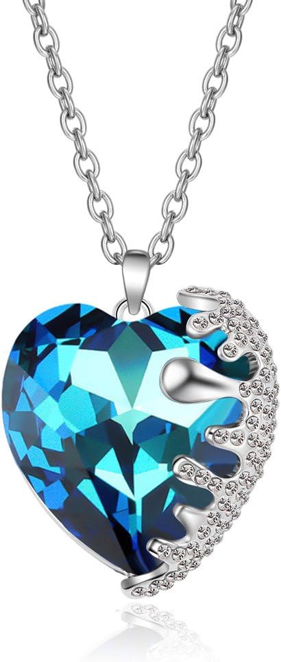 Heart Of The Ocean Necklace Fashion Jewelry For Swarovskl Crystal Snake Chain