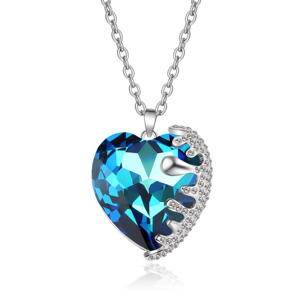 Heart Of The Ocean Necklace Fashion Jewelry For Swarovskl Crystal Snake Chain