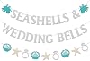 Seashells and Wedding Bells Banner Coastal Beach Bachelorette Party Decorations Last Toast on the Coast Banner, Coastal Bachelorette Weekend Decor Silver Glitter