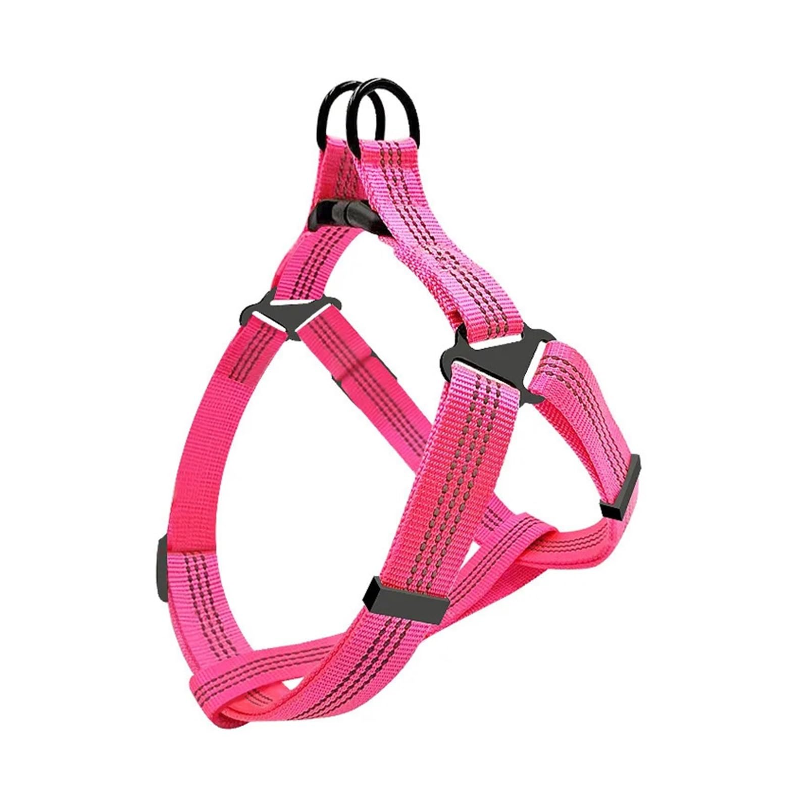 Harnais réglable en Y pour chien rose taille XL avec buste de 61 à 87 cm