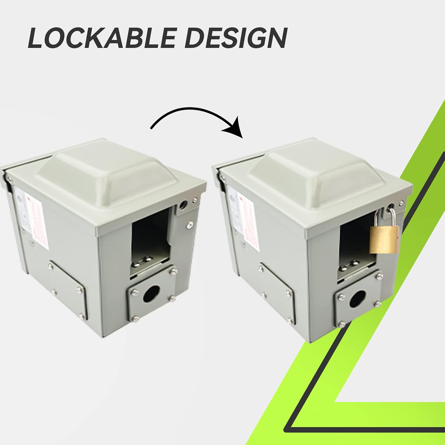 RVMATE RV/EV 50 Amp 125/250 Volt Power Outlet Box, Waterproof Lockable Enclosed Power Panel, 14-50R Receptacle, for RV Camper Travel Trailer Electric Car, ETL Listed