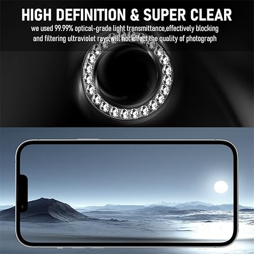 Miniatura 3 de Suoman Paquete de 3 protectores de lente de cámara para iPhone 12 Pro Max, vidrio templado 9H, no afecta las tomas nocturnas, cubierta protectora