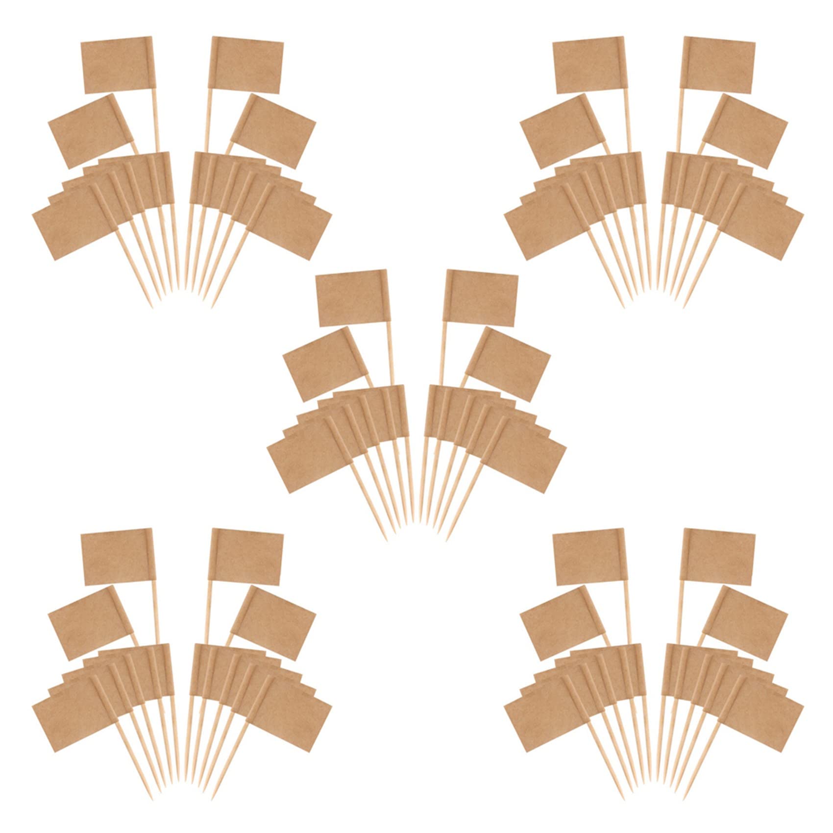 Ronlok Pack Of 1000 Blank Tooth Picks Flags Kraft Paper Flag Picks Cheese Markers For Cupcake, Food, Fruit, Decorations