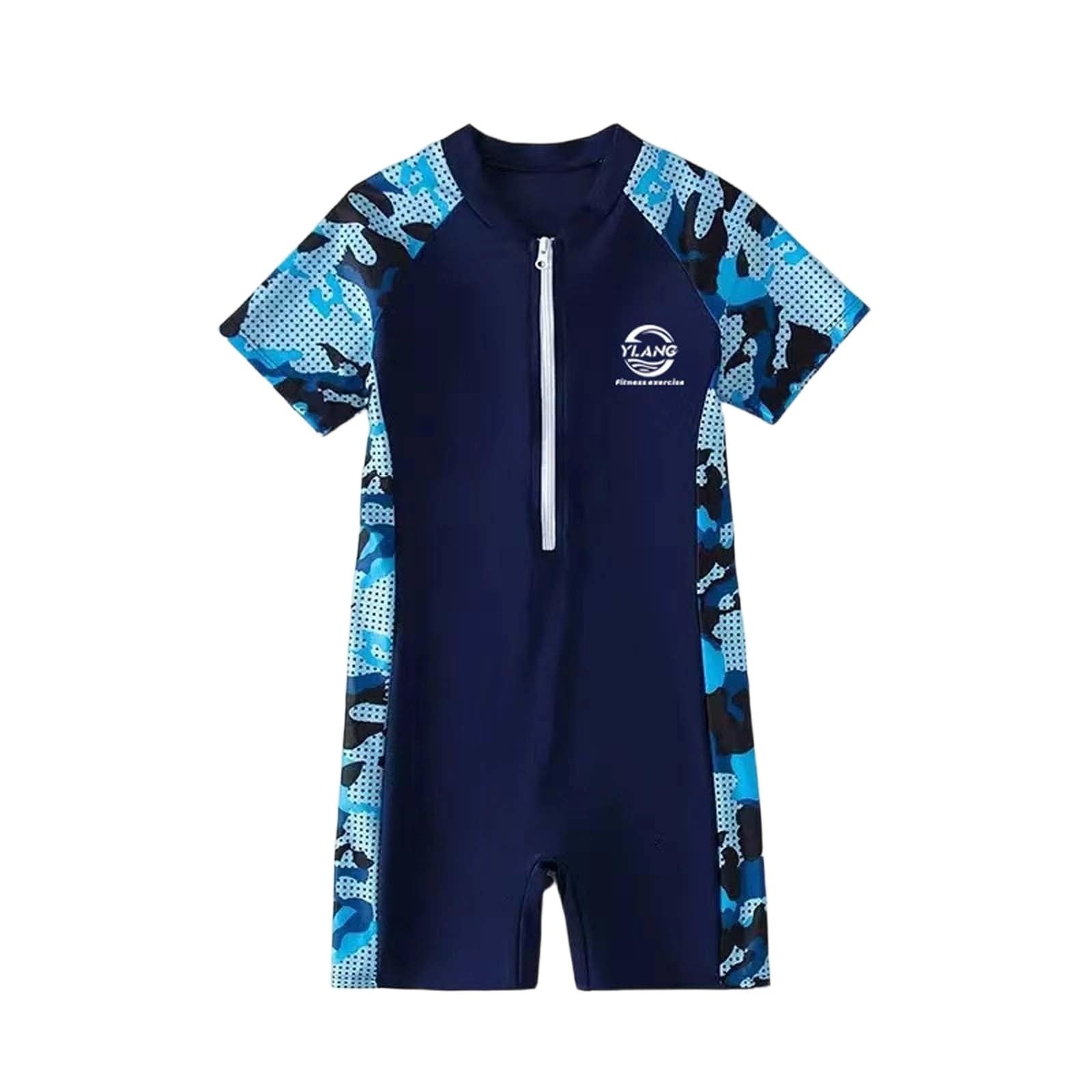 Generisch Swimwear Kids Girl Bañador para niñas y niños con cremallera y esquinas planas, trajes de entrenamiento de natación para niños de 2 a 10 años