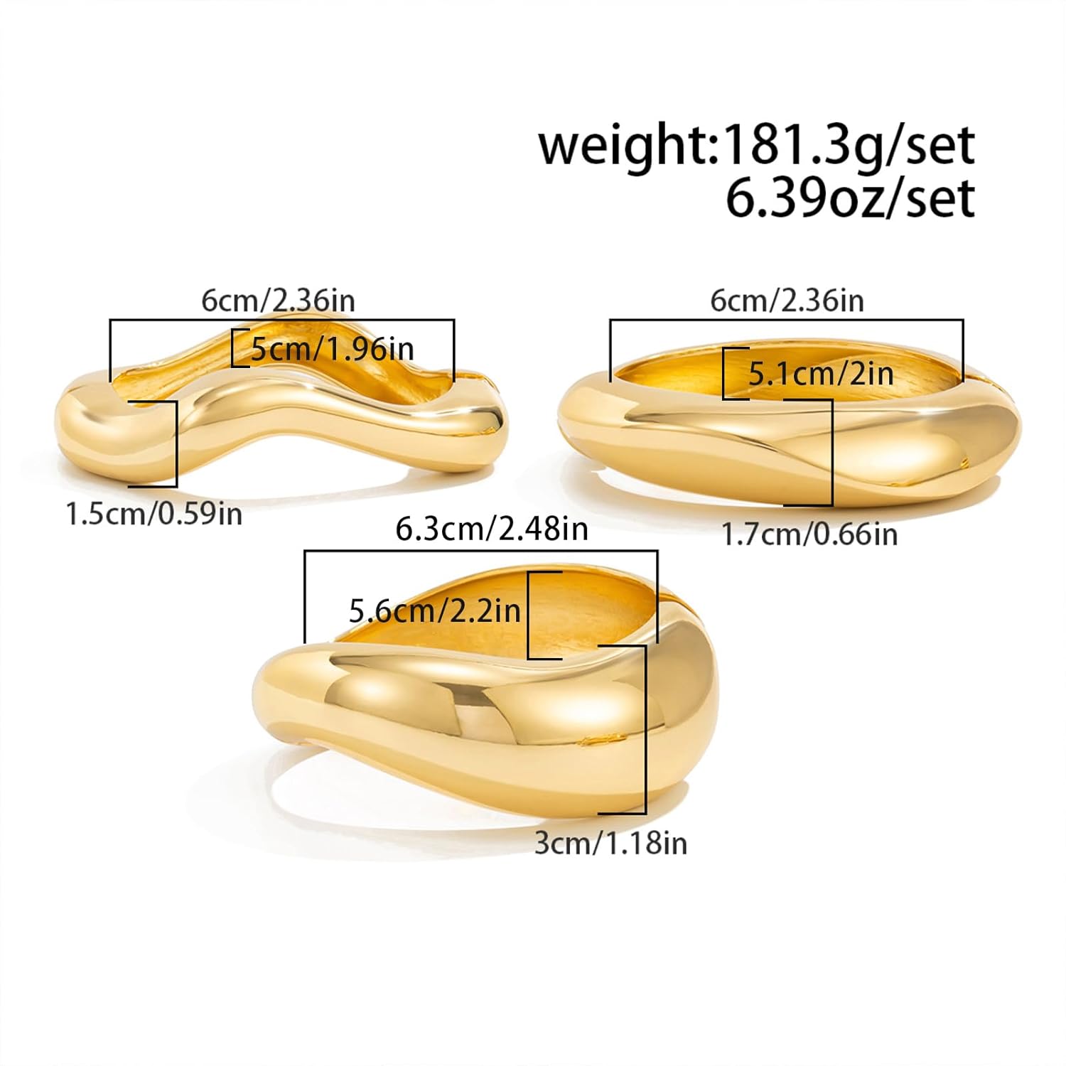 Salircon Gold Bangle Bracelets for Women Gold Wide Chunky Bracelets Trendy Hinged Cuff Open Chunky Bracelet Irregular Jewelry - Image 4