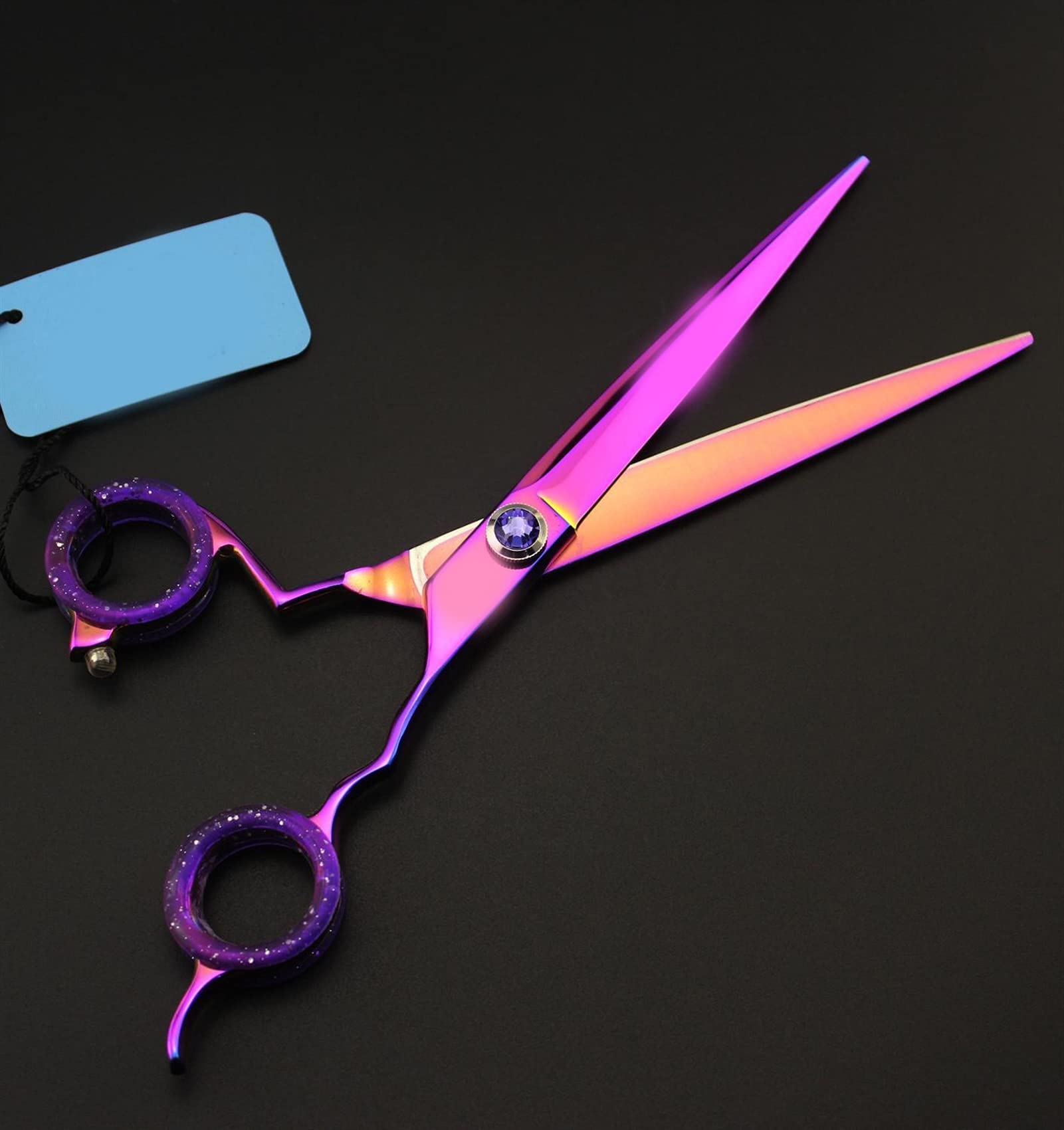 CrEev Schere für Hunde und Katzen, für die Fellpflege von Tieren, Haustierhaaren, scharfe Friseur-Schneidewerkzeuge (Farbe: Schere mit Etui) (Schneidschere B)