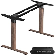 Dual Motor Standing Desk Frame,Sit Stand Desk Base Only,Walnut | Whisper-Quiet Dual Motors, 264 lb Capacity, Fits 47.2-70.8 in Tabletops, Stable Steel Frame with Oval Legs, 3 Memory Presets