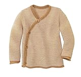 Gewicht: 330 g/m² Disana MELANGE-JACKE, mit Wickelverschluss  100% Bio-Merinowolle GOTS, IVN Best  Newborn Baby Kleinkind Kind Unisex  Made in Germany  Karamell-Natur Gr. 98-104