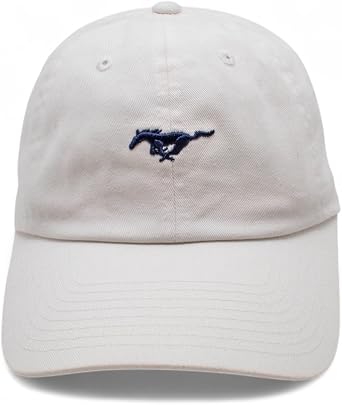 AMERICAN NEEDLE Micro Slouch Casual Baseball Dad Hat Ford Mustang, White (FORD-1705B)
