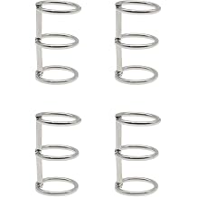 8 PCS Binding Book Rings Metal 3 Rings Loose Leaf Binders Silver Snap on Index Card Binder for Photo and Paper Organization