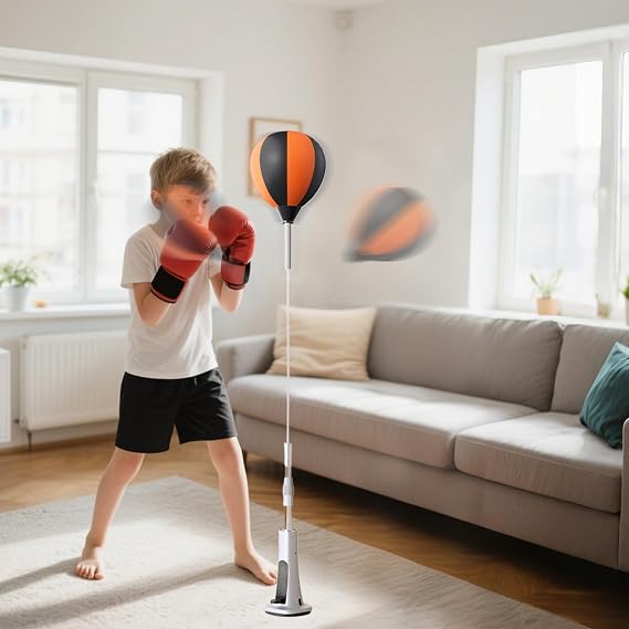 Speed Punching Bags - Boxing Reflex Bag | Boxing Speed Trainer With Spring Base Rebound Reaction | Home Boxings Equipment | Trainer Stable Height Adjustable For Fitness Workouts Garage Gym Beginner