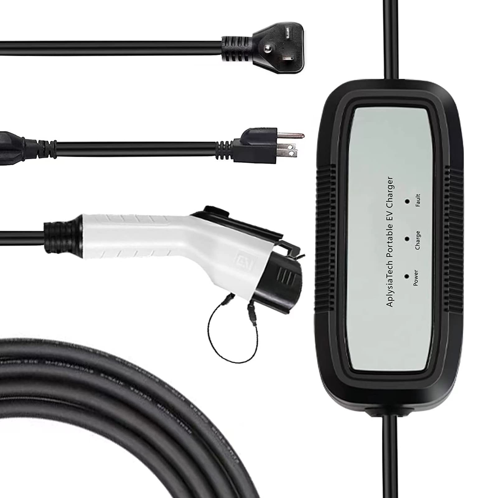 Photo 1 of AplysiaTech Level 1+2 EV Charger (Max 16Amp/3.84KW) Portable EVSE, SAE J1772,NEMA 6-20P and 5-15P to 6-20R Adapter,21-Foot Cable, Charge EVs 4X Faster Than 8A Level 1 16Amp+Indicator