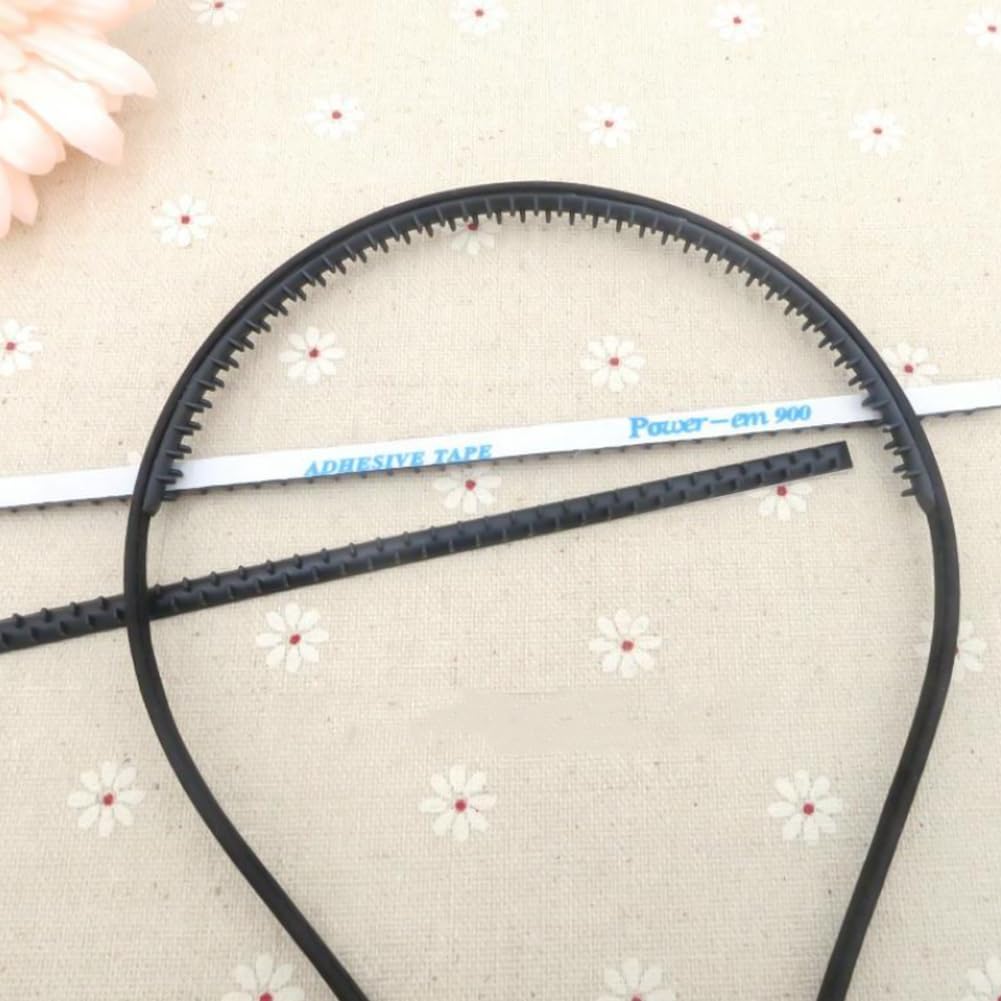 10 PACK Anti-Slip Silicone Grip Headbands, Self-Adhesive Hairbands with Teeth Strips, Craft Hair Accessories (0.18 * 6.89 in) image 4