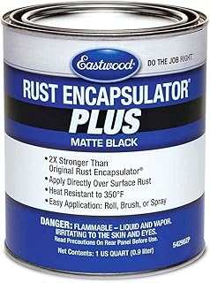 Eastwood Matte Black Rust Encapsulator Plus | Long Lasting Durable Finish 1 Coat Maximum Rust Protection | Heat Resistance up to 350 degrees Fahrenheit | 1 Quart, Matte Black