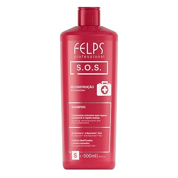 Felps Professional S.O.S. Reconstruction Shampoo, 16.9 fl oz, with Bio.Restore and Nutrimel Hair, for Damaged Hair