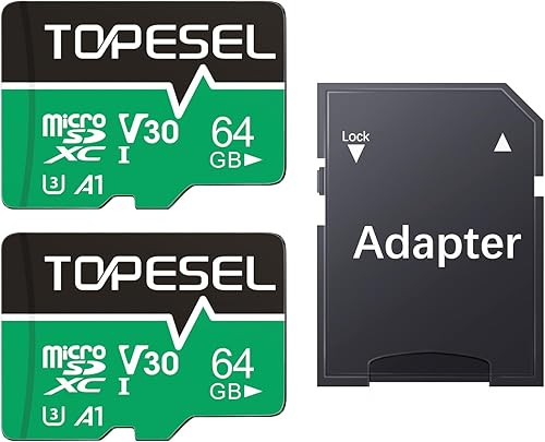 TOPESEL: 2 unidades de tarjeta micro SD de 64 GB, 4K Camera Pro, video UHD para GoPro, cámara de acción, dron, smartphone, R/W hasta 90/35 MB/s,