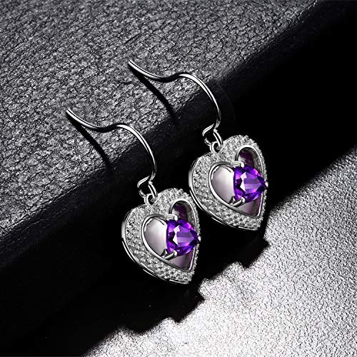 Boucles d'oreilles améthyste naturelle cœur pour votre quotidien