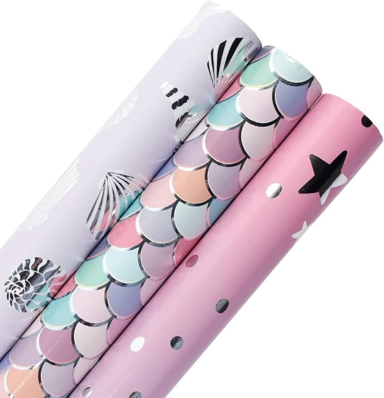 Generic Birthday Wrapping Paper Rolls, 3 Rolls Multicolor Different Printed Designs Gift Wrapping Paper Mini Rolls for Multiple Occasions (3 Rolls)