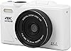 Digital Camera 4K 64MP UHD 18x Zoom Auto Focus Retro Digital Camera Compact Digital Camera with 3 Inch Folding Screen for Travel Photography Vlogging (White)