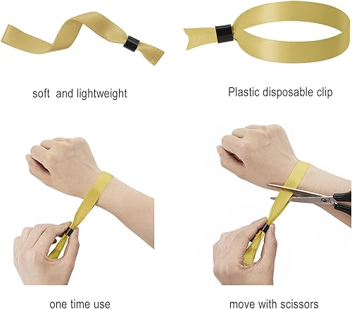 Miniatura 3 de Paquete de 100 pulseras de tela para eventos, pulseras de color, actividades de festivales de música, fiesta de club, Oktoberfest, pulsera de