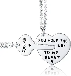 2-Piece Couples Necklaces Set - Personalized Jewelry Gift for Girlfriend and Wife