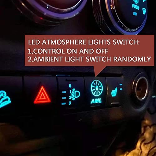 Miniatura 4 de FURYENGRAVER Luces de ambiente LED de ventilación de aire, 32 colores, luz ambiental, salidas de turbina, cubiertas de aire acondicionado para Jeep