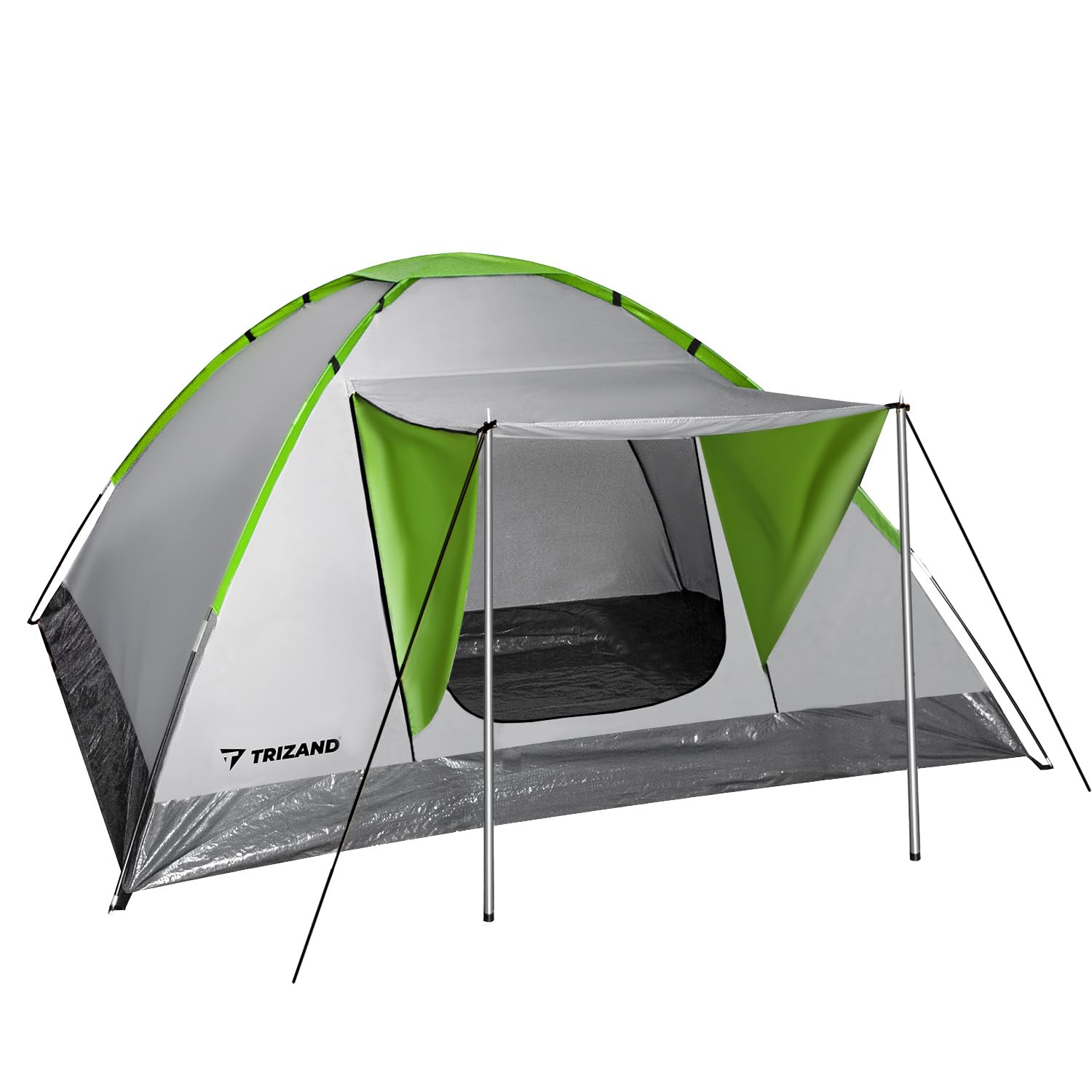 TRIZAND Campingzelt Montana mit Vordach 4 Personen Wasserdicht Moskitonetz Familienzelt Gruppenzelt 23481