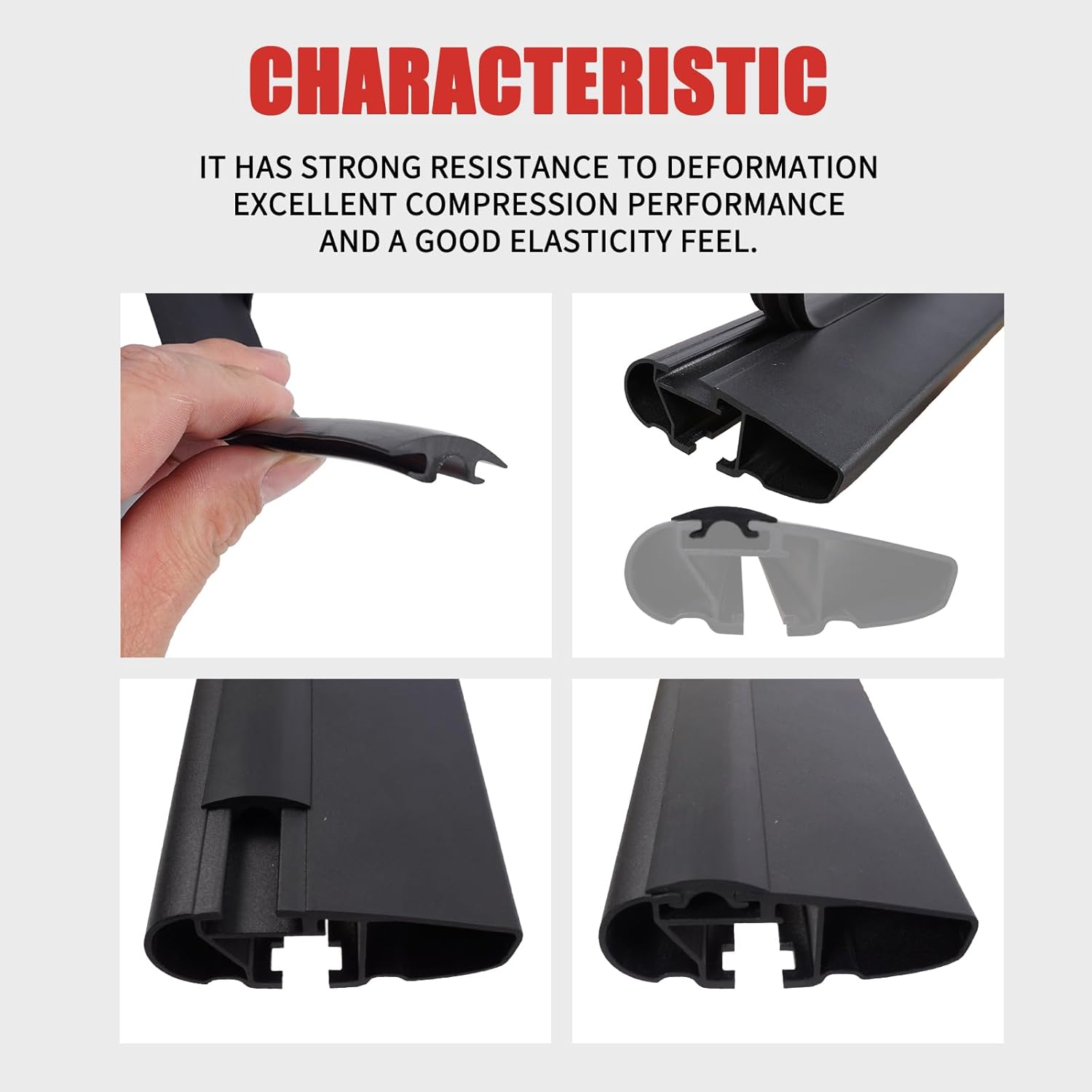 Rubber Strip for THUL-E WingBar/Aeroblade Tesla Model 3/Cybertruck/Pioneer Platform/VW/Volvo Car Roof Rack Crossbar 10Ft/120 inchs, Reduce Wind Resistance and Noise Used