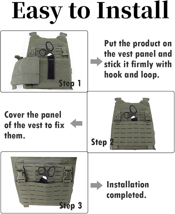 3Pcs Hook&Loop Sport Tactical Medical Scissor Cover, Shear Pouch Hand Tools Holder for Tactical Equipment (No Scissor)