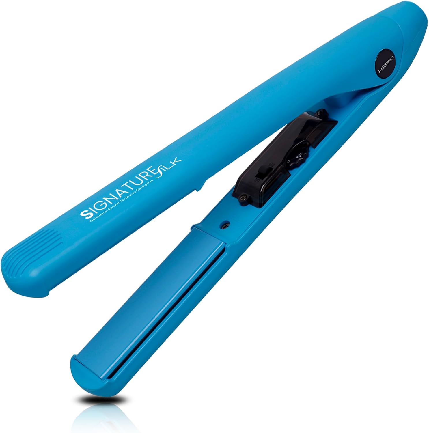 H2PRO Signature Silk Series 1 Inch Diamond Nano Hi-Tech Tourmaline Ceramic Straightening Flat Iron - Cutting Edge Professional Flat Iron for All Hair Types (Black)