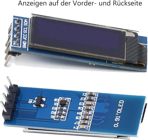 GERUI Set of 3 0.91 Inch OLED LCD Display Module Mini IIC 128×32 LCD Display Device, Compatible with Arduino and Other Microcontrollers, 3.3V-5V - 3