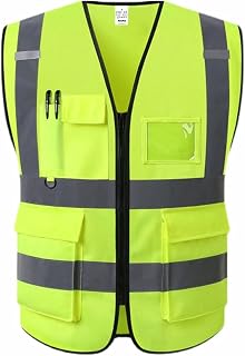 XIAKE 5 Pockets High Visibility Reflective Safety Vest for Men and Women Work Construction Vest