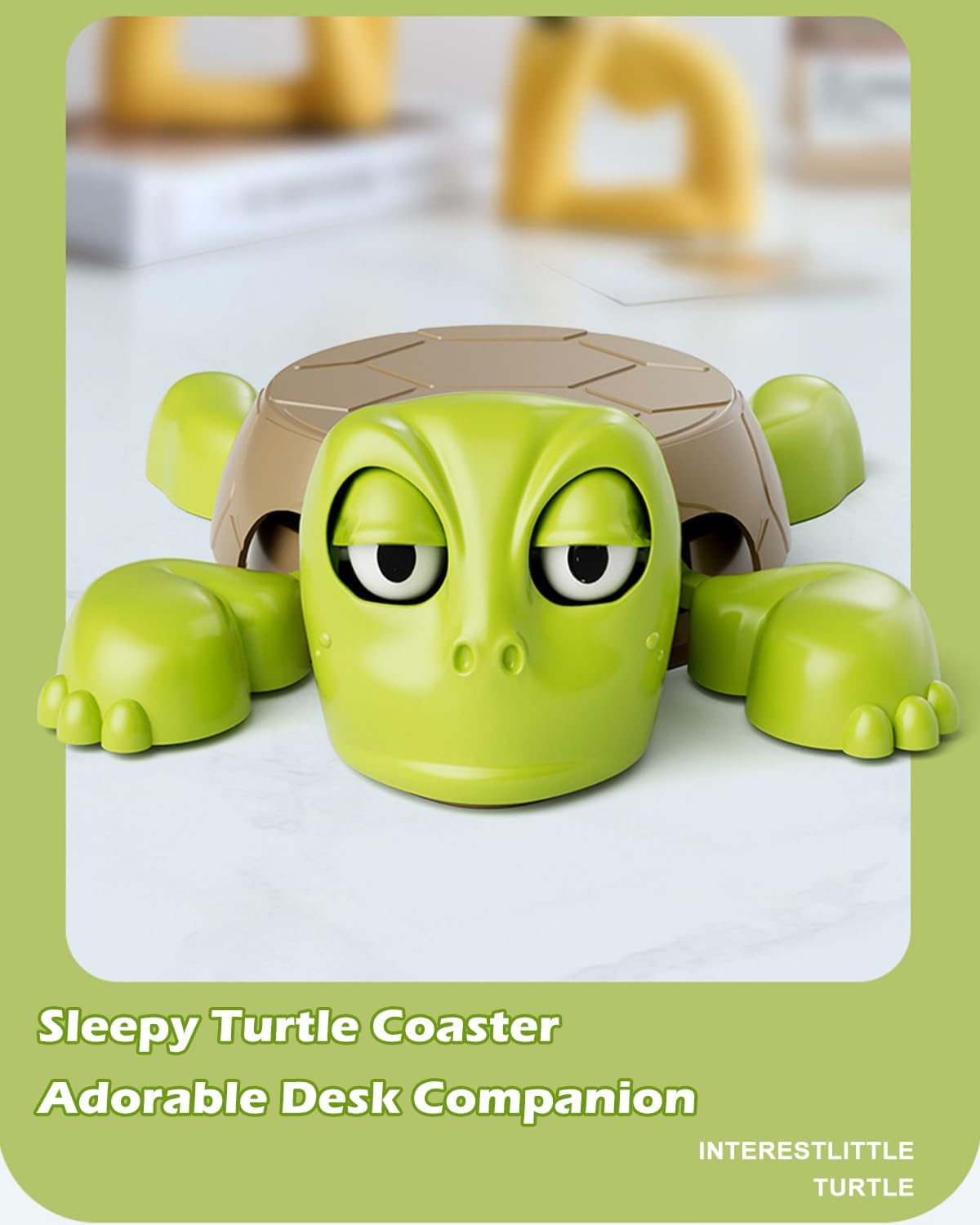 Turtle Coaster, 3D Printed Funny Tea Coasters with Interactive Expression, Turtle Cup Holder, Insulated Drink Mat for Coffee and Wine Glasses, Home Decor and Kitchen Accessories