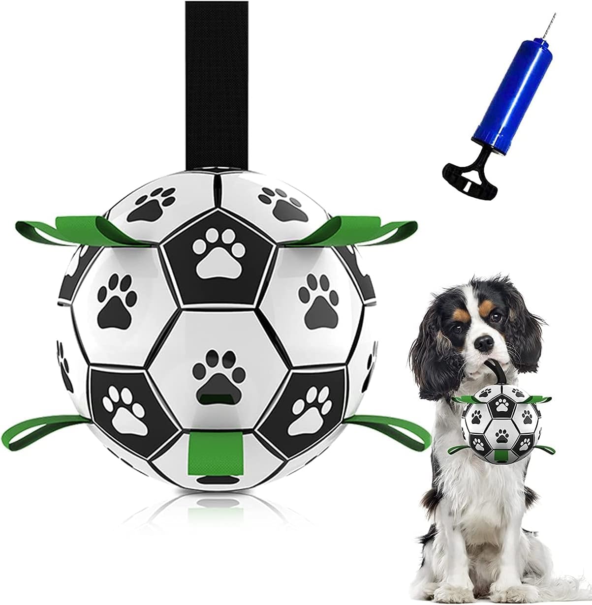 Dog Toys Soccer Ball, Dawrise Interactive Dog Ball Toy, Dog Tug Toy, Dog Water Toy, Durable Dog Balls for Small & Medium Dogs