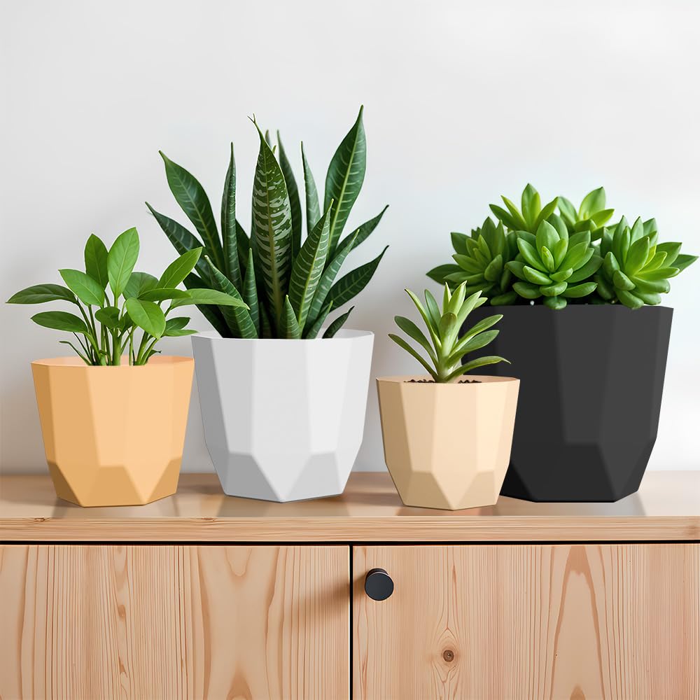 YUCCABE Hexa Planter Pots - Grey, 12 Inch (6 Pack) -6 YUCCABE Hexa Planter Pots - Grey, 12 Inch (6 Pack) -6