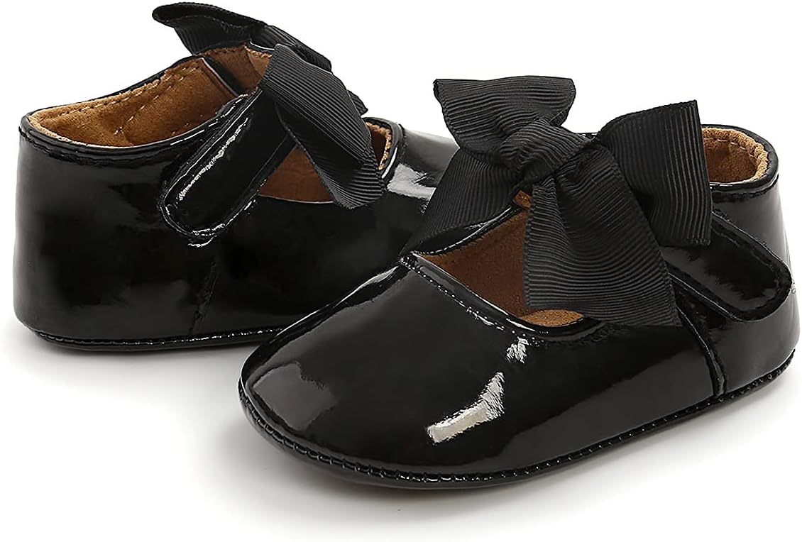 QWZban Baby Shoes Mary Jane Flats Non Slip Soft Sole Infant Toddler Sneakers First Walkers Party Christmas Dress Shoes - Image 7