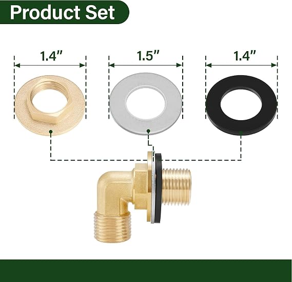Brass Wall Mount Fauct, Commercial Sink Fauct Installation Kit for Stainless Steel Commercial Kitchen Prep & Utility Sink, 2 Pcs
