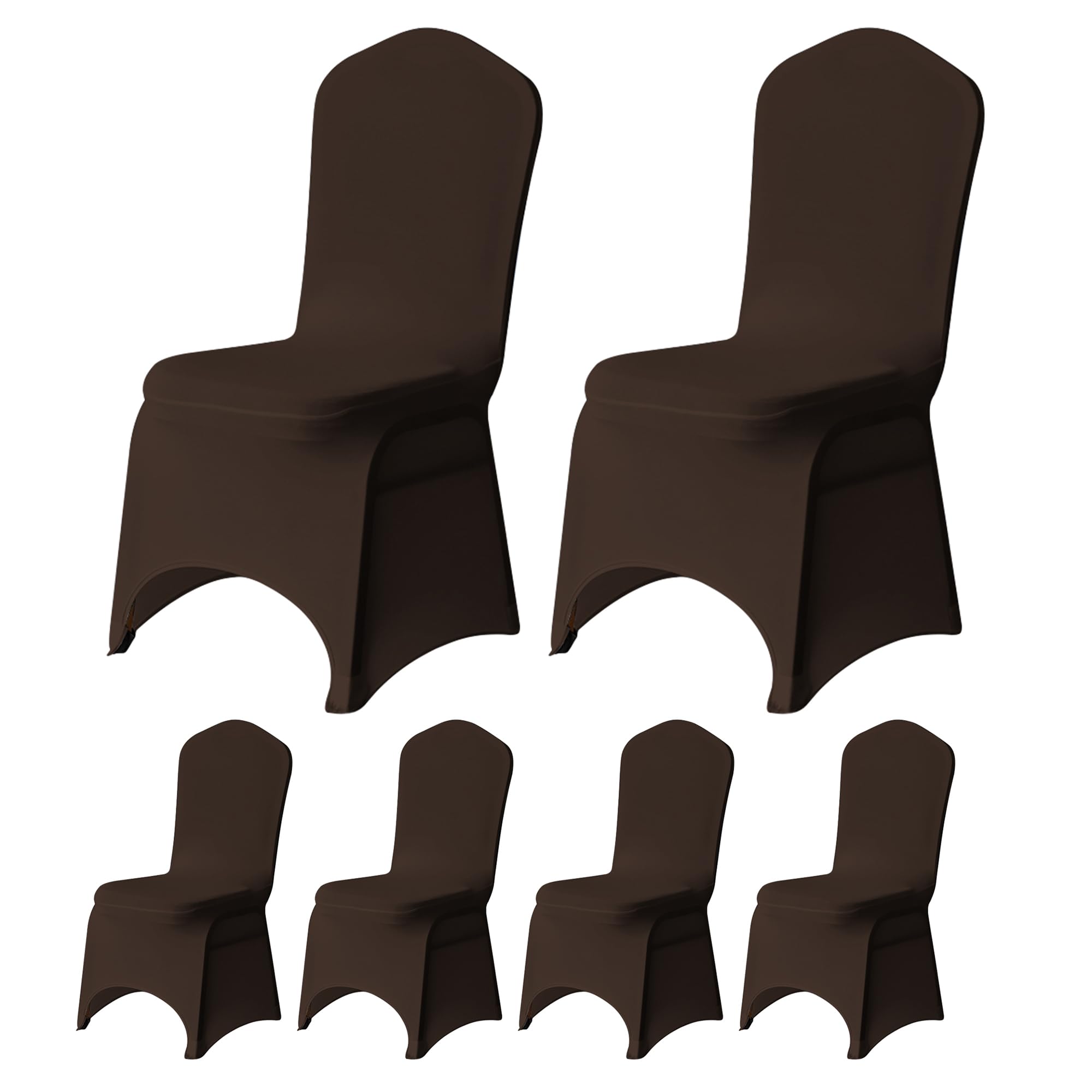 Trimming Shop 8pcs Chocolate Brown Wedding Chair Covers Stretch Slipcovers