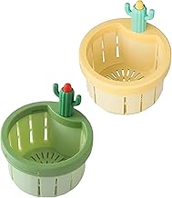 Strainer - Creative cactus kitchen sink filter basket with automatic press drainage design, self-cleaning system and durable plastic waste collector for daily household use multicolors (piece-2)