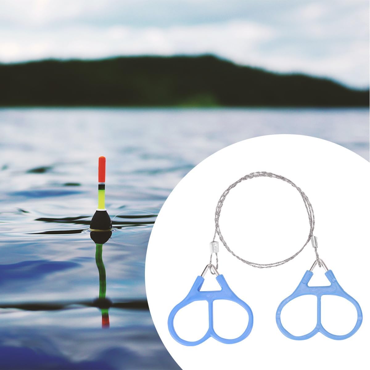 4pcs Outdoor Survival Wire Saws Stainless Steel with Blue Pull Rings and Iron Rings Compact Cutting Tools for Camping Hiking Emergency Gear