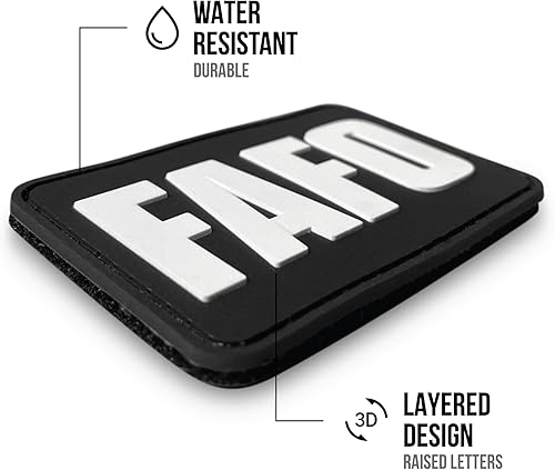 Miniatura 6 de FAFO Parche de PVC Fuck Around and Find Out Parches divertidos para arnés de perro, chaleco Parches militares para mochilas, casco, gancho y