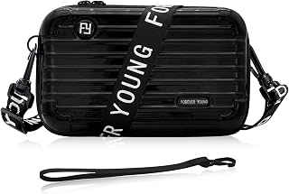 Mini Suitcase Crossbody Bag, Plastic Mini Suitcase Bag Suitcase Purses Stylish Suitcase Cosmetic Bag with 2 Straps