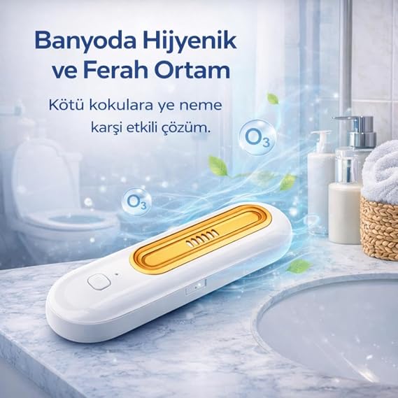 Coofbe Şarjlı Ozonlu Buzdolabı Koku Giderici Sterilizasyon Koku Giderici Araç, Ayakkabılık Banyo İçin Kötü Koku Giderici