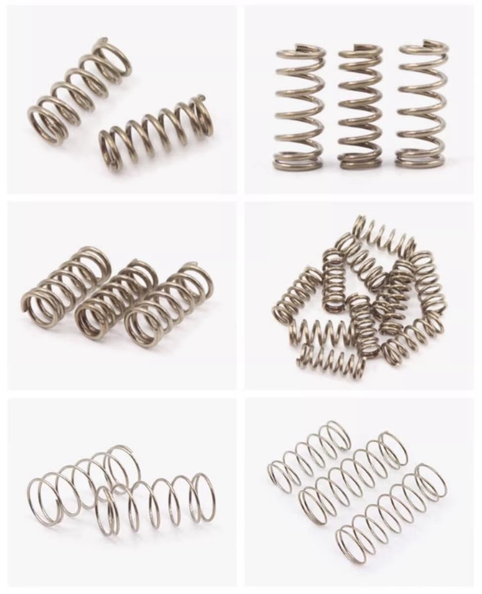 Molle estese e compresse, molle di trazione, assortimento compressione, confezione da 5, in acciaio inossidabile 304, argento, 3 mm x 38(3mmx38mmx100mm)